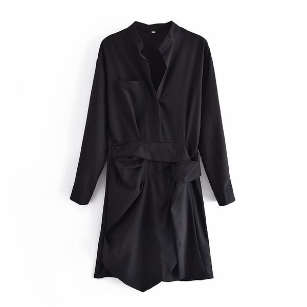 casual dresses 2021 fashion women black shirt dress long sleeves v-neck draped chic lady high street vintage woman short robe, Black;gray
casual dresses 2021 fashion women black shirt dress long sleeves v-neck draped chic lady high street vintage woman short robe, Black;gray
