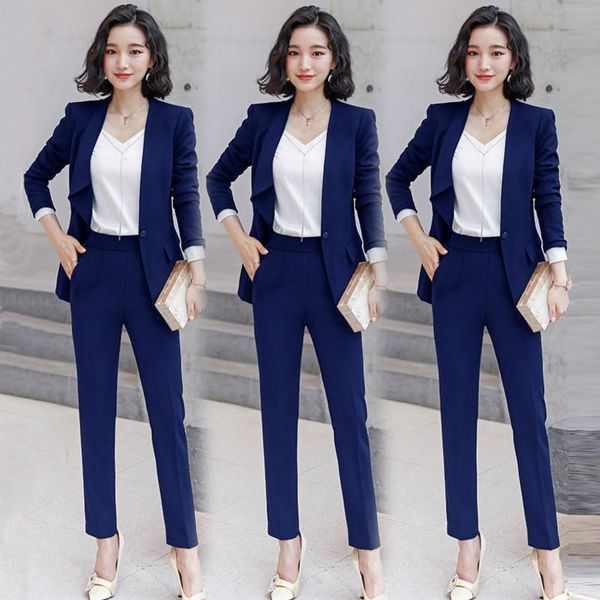 women's suit 2021 autumn and winter long-sleeved single button jacket temperament wild trousers two-piece business two piece pants, White
women's suit 2021 autumn and winter long-sleeved single button jacket temperament wild trousers two-piece business two piece pants, White