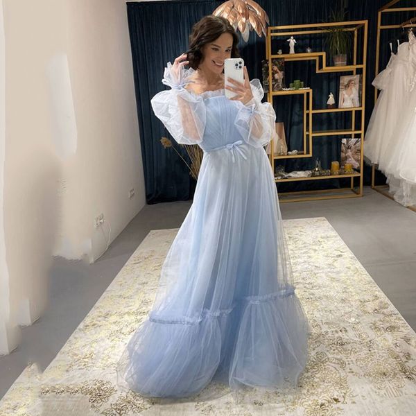 bateau neck tulle a line prom dresses ruched sash long sleeves evening dress zipper back special occasion party bride gowns, Black
bateau neck tulle a line prom dresses ruched sash long sleeves evening dress zipper back special occasion party bride gowns, Black