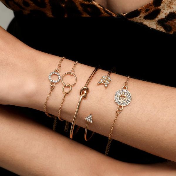 selling 5-piece bracelet women's fashion arrow set bracelet women's creative trend star circle inlaid zircon couple, Golden;silver
selling 5-piece bracelet women's fashion arrow set bracelet women's creative trend star circle inlaid zircon couple, Golden;silver