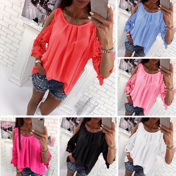 fashion casual o neck women patchwork lace short sleeve plus size solid color loose clothes female, White
fashion casual o neck women patchwork lace short sleeve plus size solid color loose clothes female, White