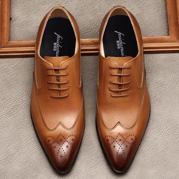 dress shoes british pointed toe derby man brogues genuine leather formal oxfords men's retro wingtip office party flats mde169, Black
dress shoes british pointed toe derby man brogues genuine leather formal oxfords men's retro wingtip office party flats mde169, Black