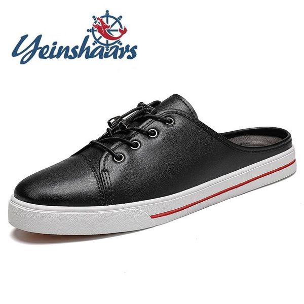 slippers classic half drag genuine leather mens shoes breathable outdoor footwear handmade male fashion sandals, Black
slippers classic half drag genuine leather mens shoes breathable outdoor footwear handmade male fashion sandals, Black