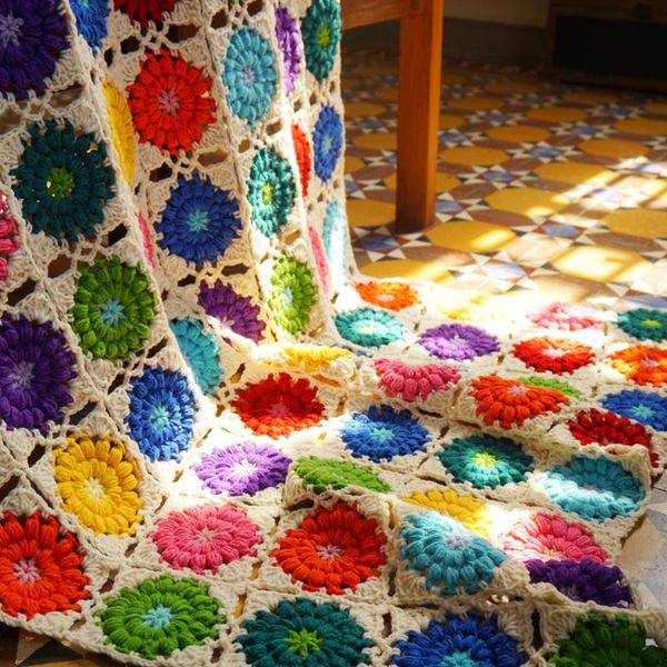 handmade crochet colorful rainbow blanket cushion for sofa chair home living room decorver warm blankets
handmade crochet colorful rainbow blanket cushion for sofa chair home living room decorver warm blankets