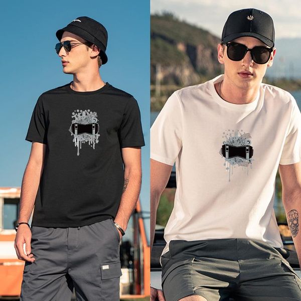 men's t-shirts tshirt printed fashion shortsleeved creative skateboard helmets cotton comfortable oversized, White;black 
men's t-shirts tshirt printed fashion shortsleeved creative skateboard helmets cotton comfortable oversized, White;black