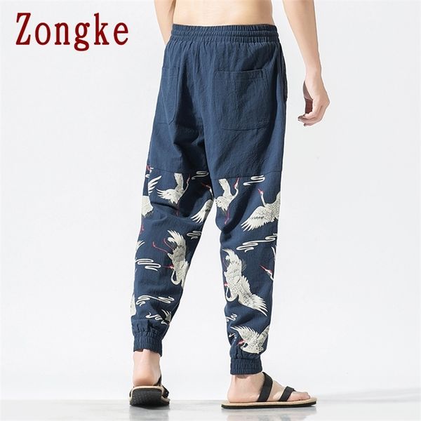 zongke crane print ankle-length linen pants men japanese streetwear joggers harajuku sweatpants clothing 5xl 210715, Black
zongke crane print ankle-length linen pants men japanese streetwear joggers harajuku sweatpants clothing 5xl 210715, Black
