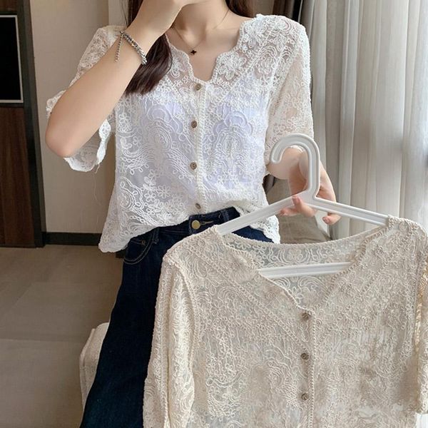 women's blouses & shirts korean vintage summer floral embroidery crochet white lace cardigan women corp for blouse and 2021
women's blouses & shirts korean vintage summer floral embroidery crochet white lace cardigan women corp for blouse and 2021