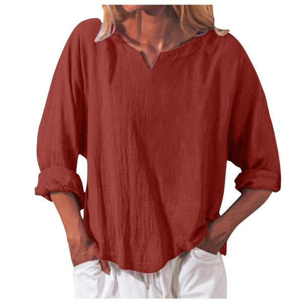 women's blouses & shirts women casual long sleeve cotton and linen shirt fashion loose v-neck solid t-shirt blouse blusas, White
women's blouses & shirts women casual long sleeve cotton and linen shirt fashion loose v-neck solid t-shirt blouse blusas, White