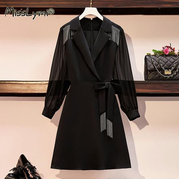 casual dresses 5xl plus size women elegant black dress autumn 2021 notched collar chiffon long sleeve patchwork beading tassel ladies, Black;gray
casual dresses 5xl plus size women elegant black dress autumn 2021 notched collar chiffon long sleeve patchwork beading tassel ladies, Black;gray