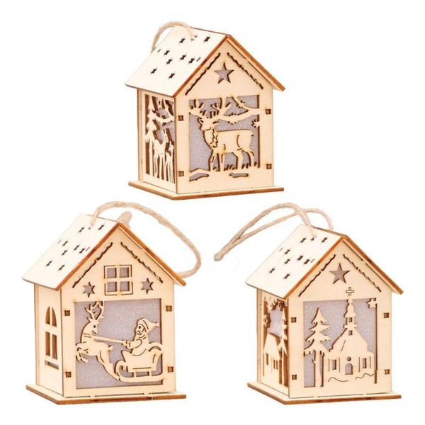 christmas decorations string lights - luminous wooden house tree decoration hang for home
christmas decorations string lights - luminous wooden house tree decoration hang for home