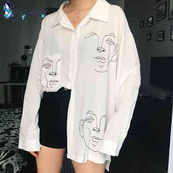 summer blouse female cotton face printing full sleeve long shirts women ladies clothing, White
summer blouse female cotton face printing full sleeve long shirts women ladies clothing, White