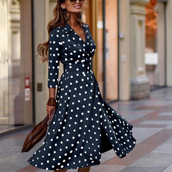 casual dresses 2021 women autumn elegant suit collar commuting costume office lady fashion dot polka dress vintage long sleeve, Black;gray
casual dresses 2021 women autumn elegant suit collar commuting costume office lady fashion dot polka dress vintage long sleeve, Black;gray