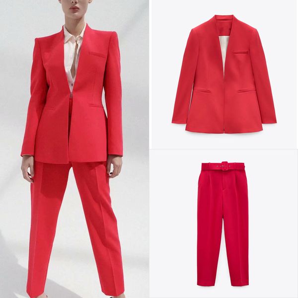 blsqr fashion violet women suits pants blazer high waist belt office ladies trousers, White;black
blsqr fashion violet women suits pants blazer high waist belt office ladies trousers, White;black