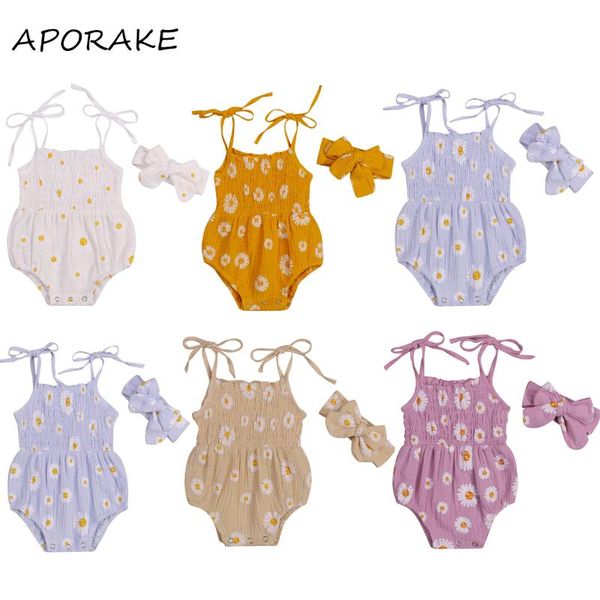 jumpsuits 2021 0-18m born daisy print romper baby girls smocked tie up boat neck spaghetti strap playsuit+headband cotton linen clothes, Blue
jumpsuits 2021 0-18m born daisy print romper baby girls smocked tie up boat neck spaghetti strap playsuit+headband cotton linen clothes, Blue
