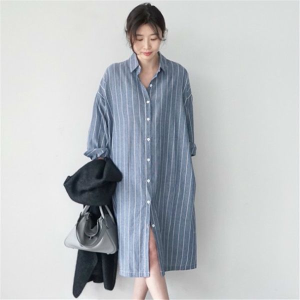 women striped loose long shirt spring autumn fashion female batwing sleeve vintage utility dress casual wrap oversize 210423, White
women striped loose long shirt spring autumn fashion female batwing sleeve vintage utility dress casual wrap oversize 210423, White