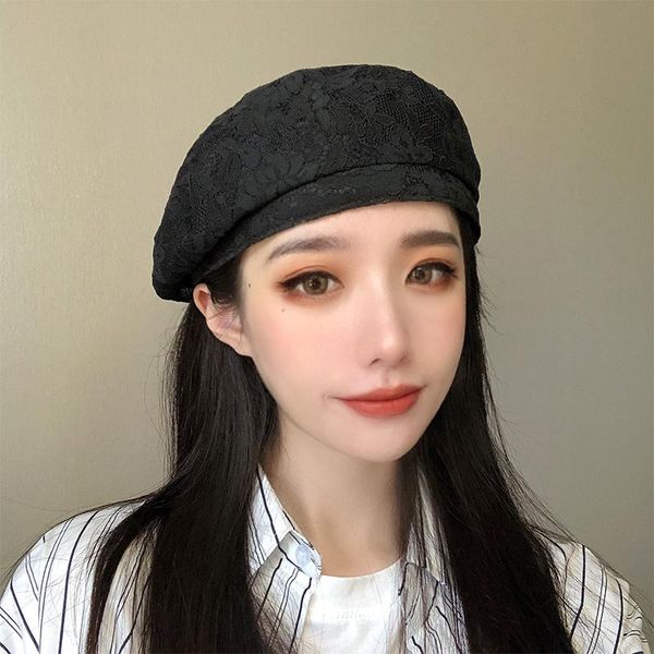berets black lace beret woman summer thin air hollowed flower painter hat retro octagonal womens hats, Blue;gray
berets black lace beret woman summer thin air hollowed flower painter hat retro octagonal womens hats, Blue;gray
