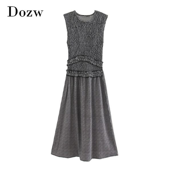 fashion printed midi dress women o neck vintage ruffles summer sleeveless ladies a line party es robe femme 210515, Black;gray
fashion printed midi dress women o neck vintage ruffles summer sleeveless ladies a line party es robe femme 210515, Black;gray
