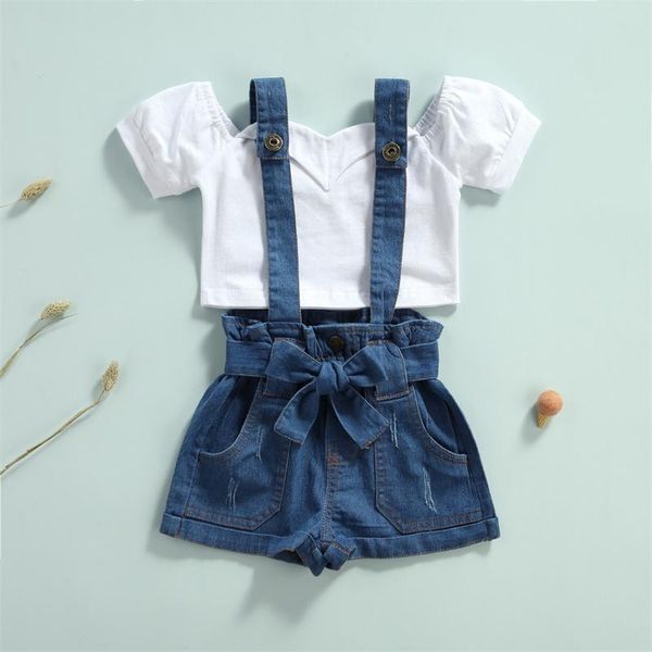 clothing sets fashion baby girls casual two-piece clothes set white solid color t-shirt and suspender shorts with pockets for 1-6 years
clothing sets fashion baby girls casual two-piece clothes set white solid color t-shirt and suspender shorts with pockets for 1-6 years