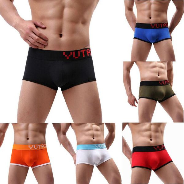 underpants mens big bulge pouch boxer shorts casual soft comfort underwear, Black;white