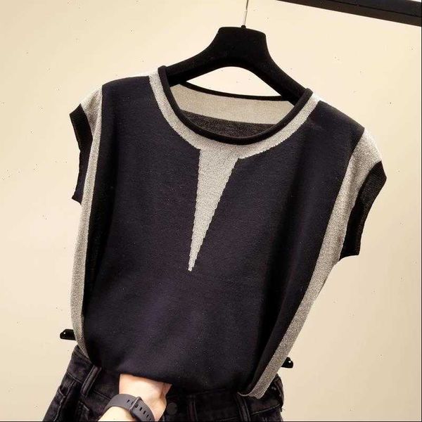 korean patchwork ice silk knitted womens sweater women o neck short sleeve pullover fashion loose sweaters summer, White;black
korean patchwork ice silk knitted womens sweater women o neck short sleeve pullover fashion loose sweaters summer, White;black