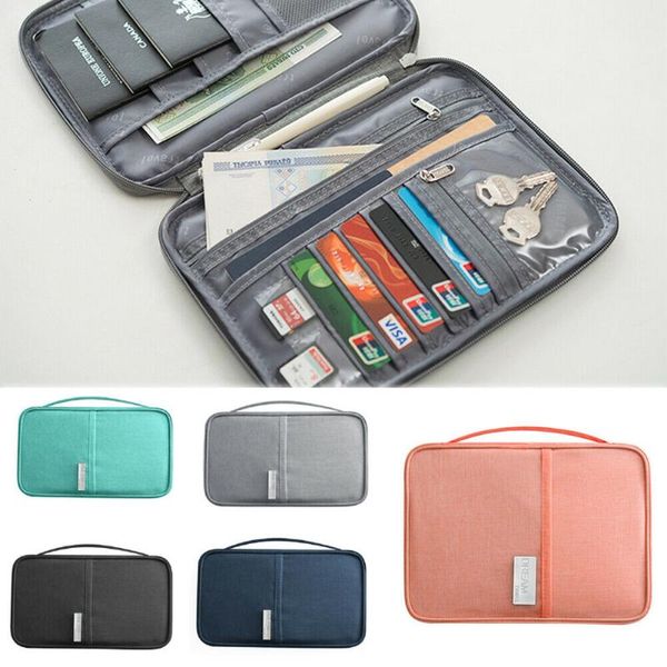 card holders travel passport cover waterproof holder multi-function id document wallet organizer accessories, Brown;gray
card holders travel passport cover waterproof holder multi-function id document wallet organizer accessories, Brown;gray