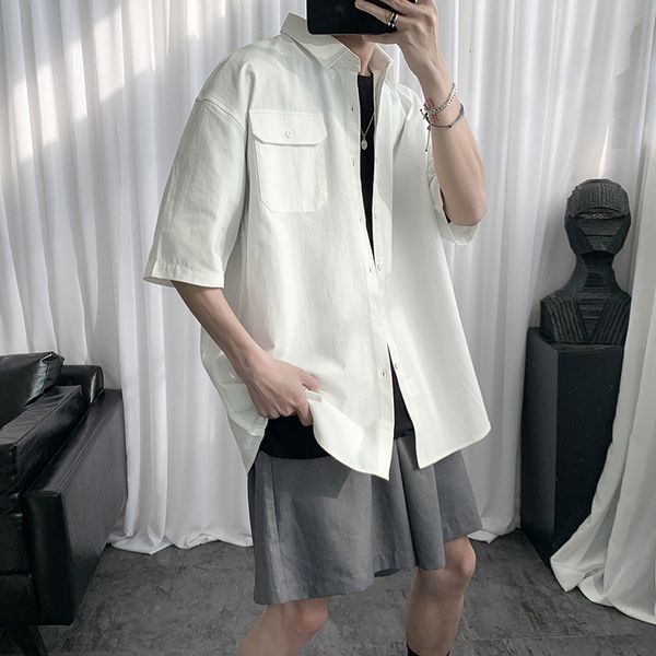men's casual shirts summer pocket short sleeve classic style clothes hawaiian shirt french cuff mens fashion camisa masculina uwzq, White;black
men's casual shirts summer pocket short sleeve classic style clothes hawaiian shirt french cuff mens fashion camisa masculina uwzq, White;black