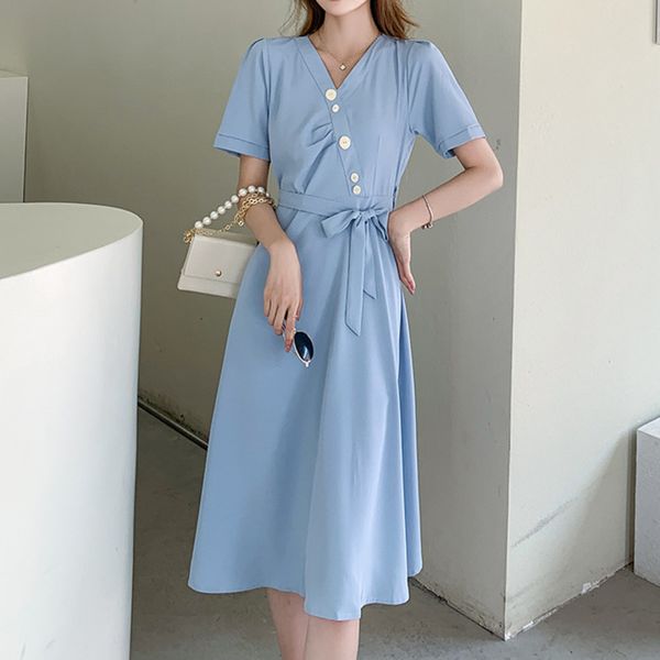 vintage long dress for women summer v-neck button slim female dress party evening solid casual elegant ladies midi lace up dress 210515, Black;gray
vintage long dress for women summer v-neck button slim female dress party evening solid casual elegant ladies midi lace up dress 210515, Black;gray