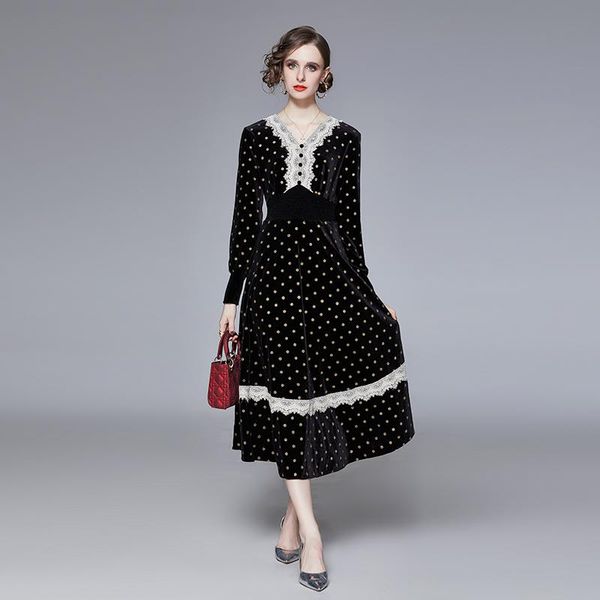 casual dresses zuoman women autumn & winter dot velvet dress festa long elegant party robe femme vintage lace designer vestidos, Black;gray
casual dresses zuoman women autumn & winter dot velvet dress festa long elegant party robe femme vintage lace designer vestidos, Black;gray