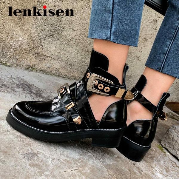 boots lenkisen punk real leather metal fasteners handsome high fashion round toe thick heel zipper young lady ankle l02, Black
boots lenkisen punk real leather metal fasteners handsome high fashion round toe thick heel zipper young lady ankle l02, Black