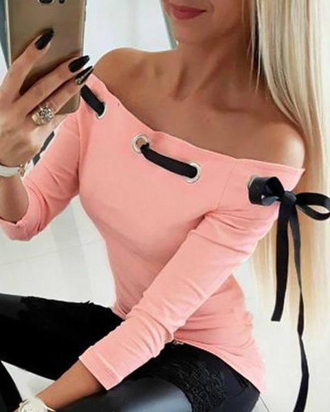 women's t-shirt autumn elegant shirt women long sleeve fashion solid color slim female off shoulder ladies harajuku ropa mujer, White
women's t-shirt autumn elegant shirt women long sleeve fashion solid color slim female off shoulder ladies harajuku ropa mujer, White