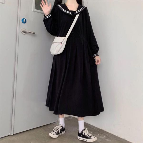 japanese retro autumn college women dress style navy collar bow lantern pleated lolita long sleeve cosplay costumes, Black;gray
japanese retro autumn college women dress style navy collar bow lantern pleated lolita long sleeve cosplay costumes, Black;gray