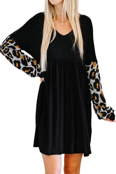 casual dresses women's leopard bishop long sleeve mini t shirt tunic splicing ruffled v-neck dress, Black;gray
casual dresses women's leopard bishop long sleeve mini t shirt tunic splicing ruffled v-neck dress, Black;gray