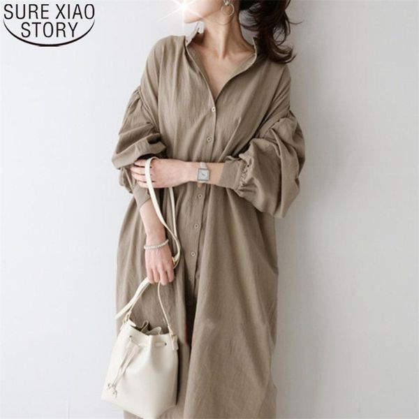 korean chic breathable comfortable loose long dress women cotton single breasted es button-down shirt 12378 210506, Black;gray
korean chic breathable comfortable loose long dress women cotton single breasted es button-down shirt 12378 210506, Black;gray