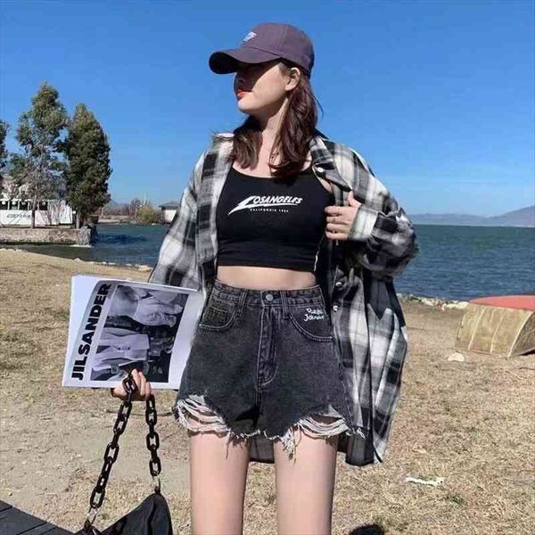 woman jeans short loose high waist wide-leg denim shorts european style printed ripped hole casual female shorts fashion, White;black
woman jeans short loose high waist wide-leg denim shorts european style printed ripped hole casual female shorts fashion, White;black
