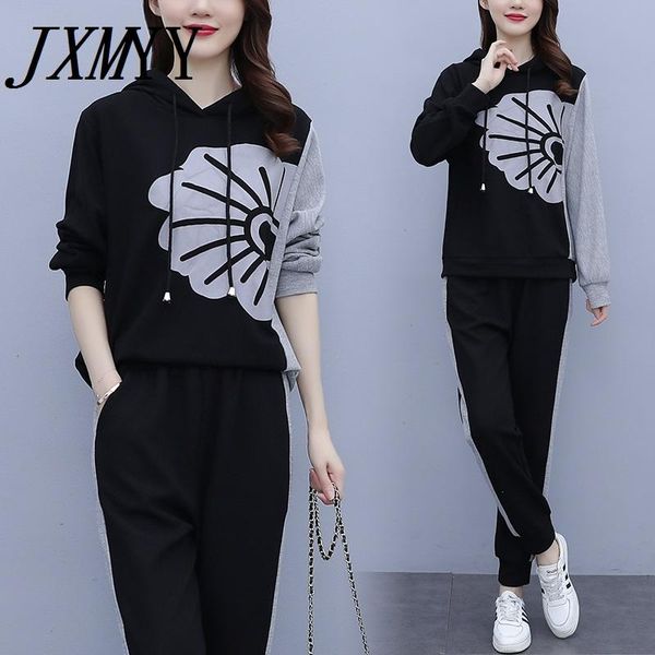 women's two piece pants jxmyy 2021 autumn fashion loose western style slimming sports and leisure plus size comfortable suit women, White
women's two piece pants jxmyy 2021 autumn fashion loose western style slimming sports and leisure plus size comfortable suit women, White