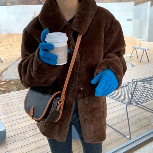 women's down & parkas autumn/winter 2021 korean fashion loose retro wild thick warm fur one plush jacket women, Black
women's down & parkas autumn/winter 2021 korean fashion loose retro wild thick warm fur one plush jacket women, Black
