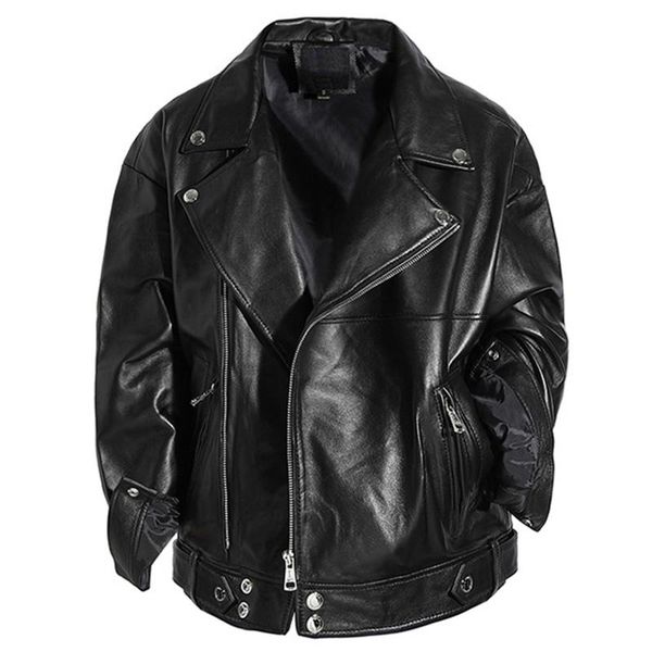 women's leather & faux women 2021 loose real sheepskin genuine motorcycle jacket coats office lady casual lapel jackets streetwear, Black
women's leather & faux women 2021 loose real sheepskin genuine motorcycle jacket coats office lady casual lapel jackets streetwear, Black