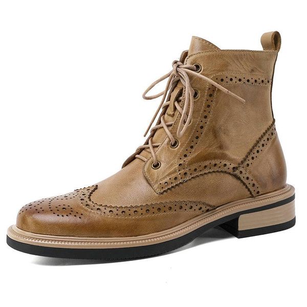 boots 2021 est women ankle autumn winter cow leather lace-up outdoor casual thick heels round toe shoes woman, Black
boots 2021 est women ankle autumn winter cow leather lace-up outdoor casual thick heels round toe shoes woman, Black