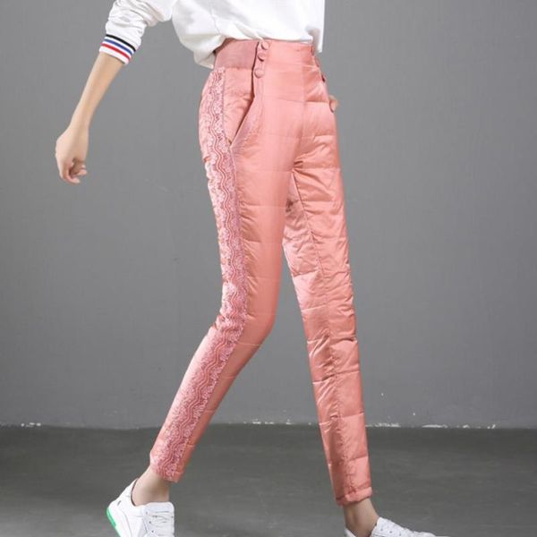 women's pants & capris lace patchwork women trousers winter high waisted warm thick duck down, Black;white
women's pants & capris lace patchwork women trousers winter high waisted warm thick duck down, Black;white