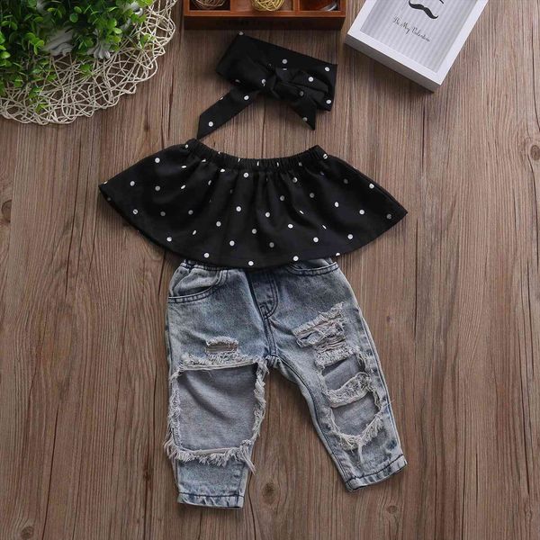 toddler baby girl clothes off shoulder polka dot crop ripped denim long pants bow headband 3pcs casual set, White
toddler baby girl clothes off shoulder polka dot crop ripped denim long pants bow headband 3pcs casual set, White