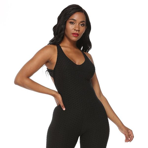 women's jumpsuits & rompers backless playsuits for women sleeveless long solid color jacquard casual slim jumpsuit feminina 2021, Black;white
women's jumpsuits & rompers backless playsuits for women sleeveless long solid color jacquard casual slim jumpsuit feminina 2021, Black;white