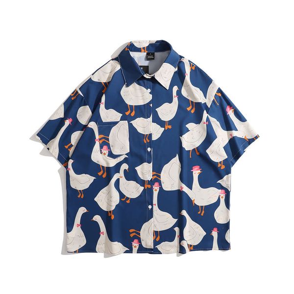 dresses vs menswear summer loose beach short sleeve men's and women's printed shirt 3068, White;black
dresses vs menswear summer loose beach short sleeve men's and women's printed shirt 3068, White;black