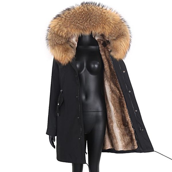 women's fur & faux 2021 real coat winter parka women fashion liner long natural waterproof warm mink, Black
women's fur & faux 2021 real coat winter parka women fashion liner long natural waterproof warm mink, Black