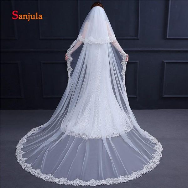 bridal veils two-layer 3 meters wedding veil with comb beautiful lace appliques edge soft tulle ivory voile mariee v77, Black
bridal veils two-layer 3 meters wedding veil with comb beautiful lace appliques edge soft tulle ivory voile mariee v77, Black