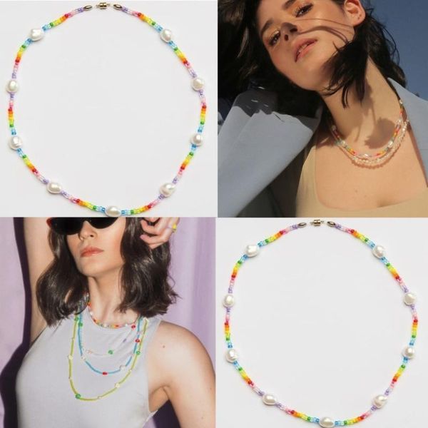 chains handmade beaded necklace for women,y2k style necklace,colorful seed bead, Silver
chains handmade beaded necklace for women,y2k style necklace,colorful seed bead, Silver