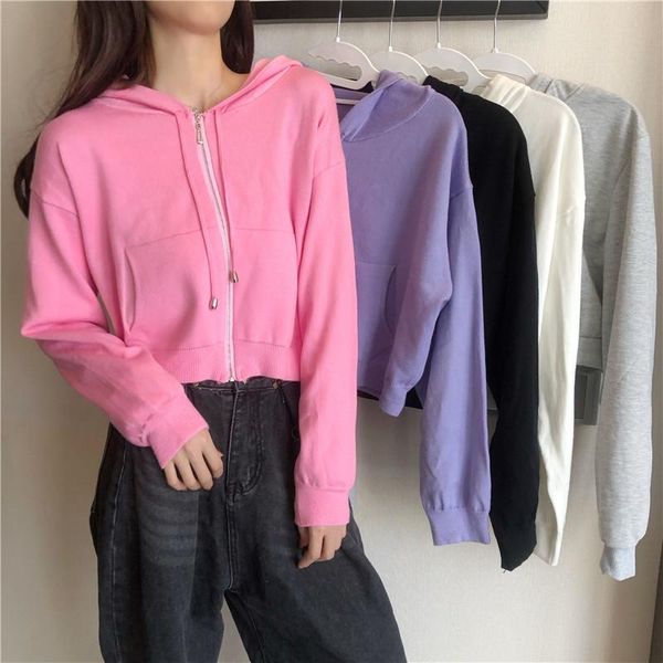 women's hoodies & sweatshirts zip-up hoodie women solid spring autumn short sweatshirt casual long sleeve pocket preppy style hooded o, Black
women's hoodies & sweatshirts zip-up hoodie women solid spring autumn short sweatshirt casual long sleeve pocket preppy style hooded o, Black