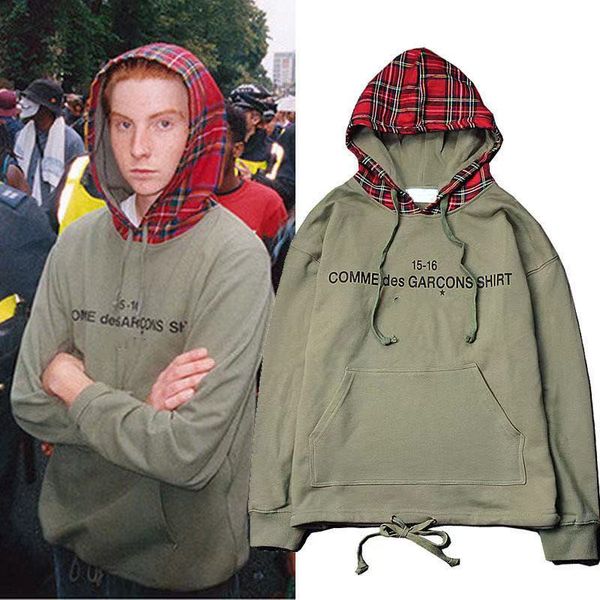 european and american streetwear designer sup 21ss plaid hoodie men's cotton hoodies, Black
european and american streetwear designer sup 21ss plaid hoodie men's cotton hoodies, Black