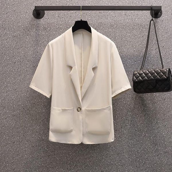 women's suits & blazers summer plus size ladies chiffon suit 2021 korean short-sleeve one button temperament loose casual thin blazer j, White;black
women's suits & blazers summer plus size ladies chiffon suit 2021 korean short-sleeve one button temperament loose casual thin blazer j, White;black