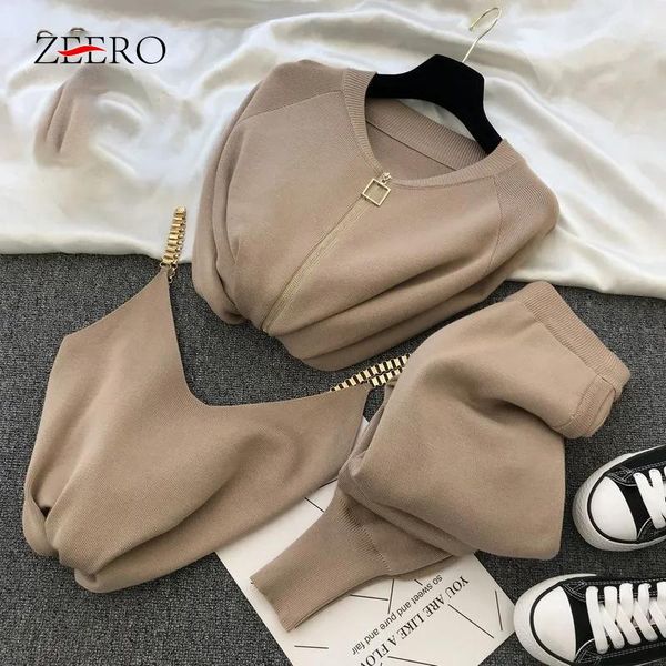 women's two piece pants women black zipper knitted cardigans sweaters + sets chain vest woman fashion jumpers trousers 2 pcs costumes o, White
women's two piece pants women black zipper knitted cardigans sweaters + sets chain vest woman fashion jumpers trousers 2 pcs costumes o, White