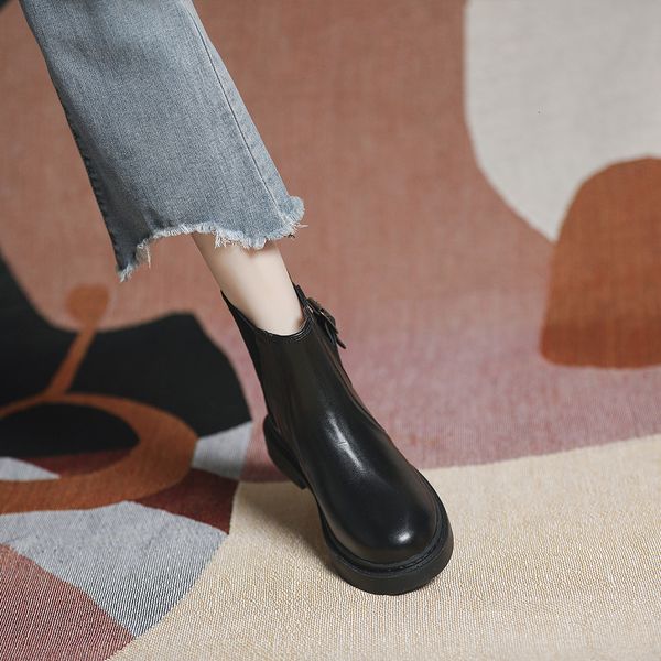 chelsea flat bottomed fall / winter 2021 versatile barrel martin women's english student short boots plush, Black
chelsea flat bottomed fall / winter 2021 versatile barrel martin women's english student short boots plush, Black